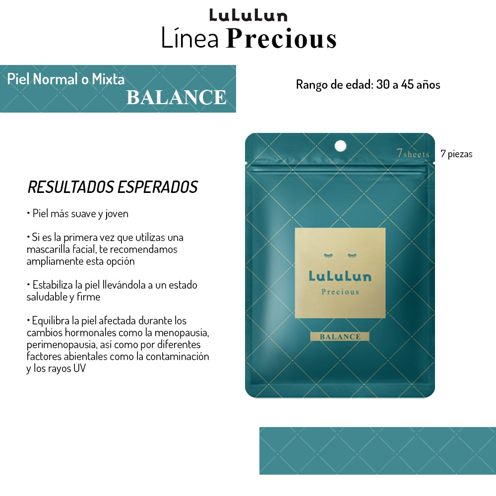 Precious Sheet Mask Balance Lululun 32 pzs