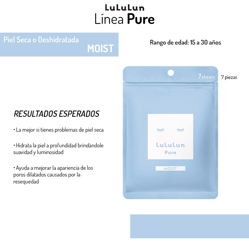 Pure Sheet Mask Moist Lululun 7 pzs